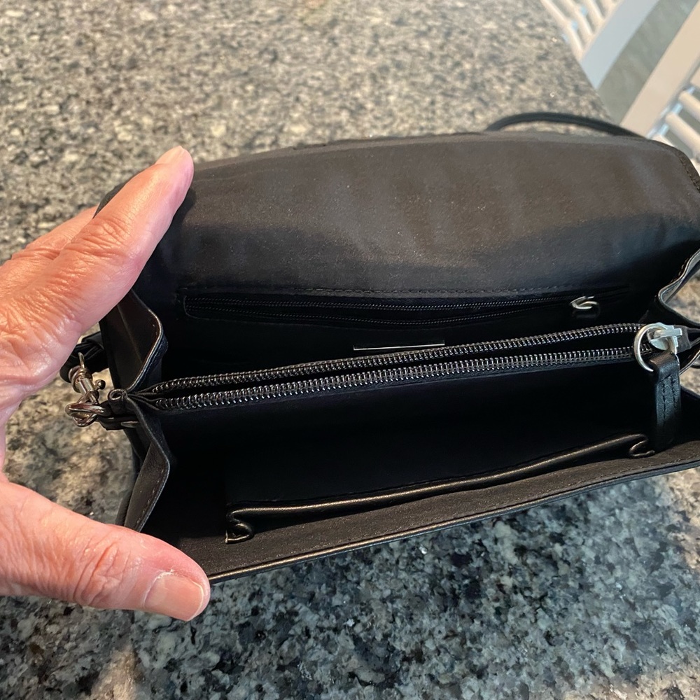 Black leather bag